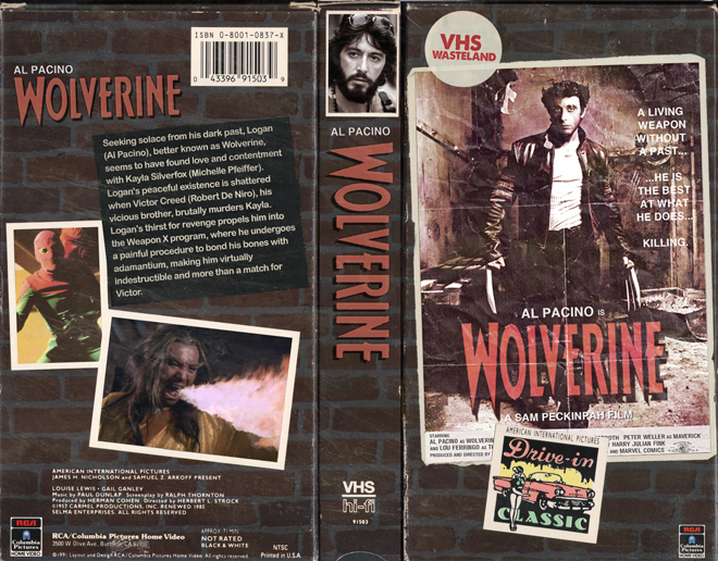 WOLVERINE STARING AL PACINO, CUSTOM VHS COVER, VHS COVER, VHS COVERS